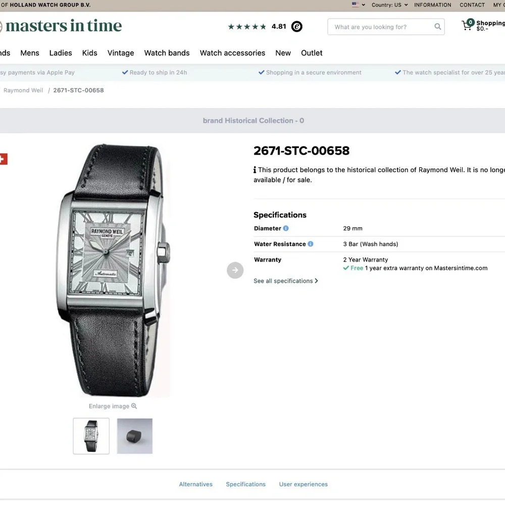 [Vintage & Rare] Raymond Weil "Don Giovanni" Collection - Sapphire Watch - Picture 11 of 11